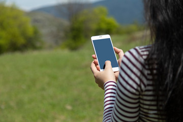woman using mobile phone
