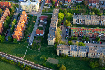 Aerial photo of the suburb of Osijek city, Croatia