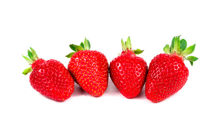 red strawberry on. white background