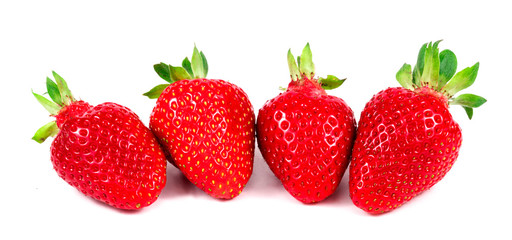 red strawberry on. white background