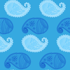 seamless pattern with Indian ornament. Turkish cucumber.