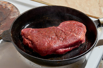Juicy meat in the pan