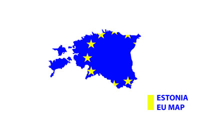 Estonia map European Union flag effect 