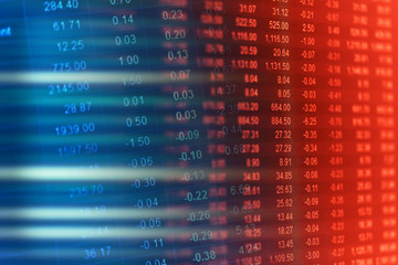 Financial data on a monitor. Finance data concept.