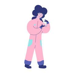 Chemical laboratory research, Flat vector character illustration.