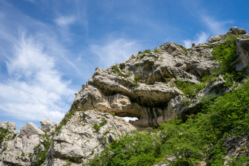 Landscape on mountain Nerone in center of Italy