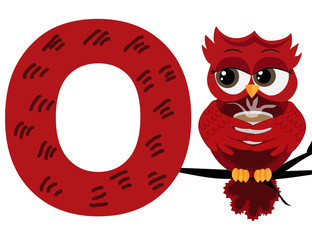 illustration of Animals alphabet: O is for Owl