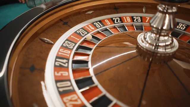 Close up of roulette in the casino with a dark background