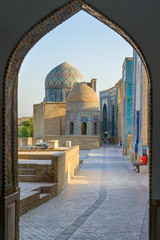 Architecture of Shah-i-Zinda ensemble, Samarkand, Uzbekistan