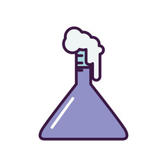 conical flask with foam icon, line color style