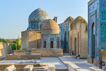 Architecture of Shah-i-Zinda ensemble, Samarkand, Uzbekistan