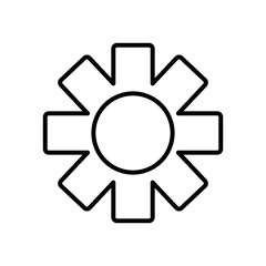 gear wheel icon, line style