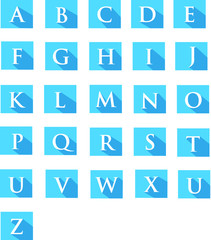 Set of letters of English alphabet