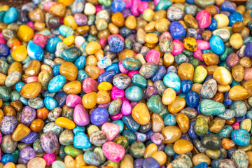 Fototapeta na wymiar Colors of lucky stones for sale.