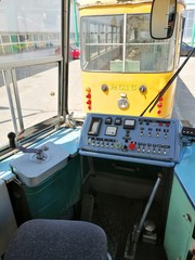 Konstal 102N tram driver cabin