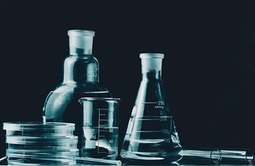 Laboratory glass. Macro image. Laboratory concept.