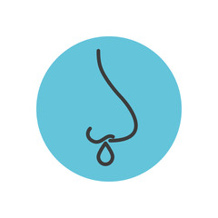 runny nose icon, block line style