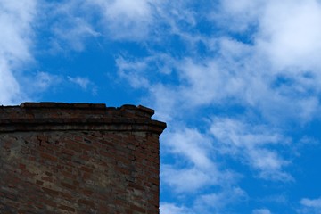 old chimney on blue sky