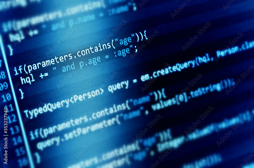 Poster program code on a monitor
