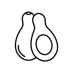 avocado vegetable icon, line style