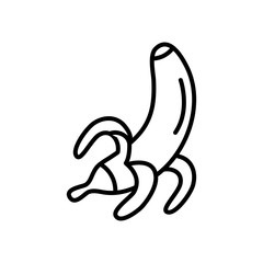 banana fruit icon, line style