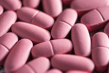 Obraz na płótnie Canvas Pink pills. Macro image.