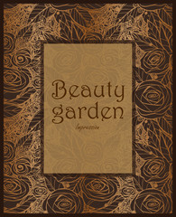 dark goldvector beauty floral label card design