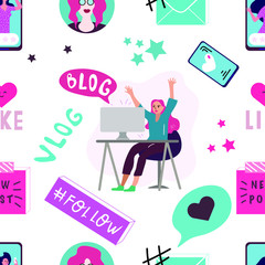 Seamless pattern and hand drawn texture. Give away. Vector flat illustration