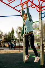 girl in the gym in the spring street