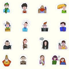 set of cartoon icons