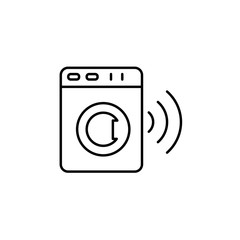 Washing machine icon. Simple line, outline vector elements of smart home for ui and ux, website or mobile application on white background
