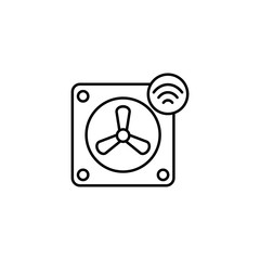 Ventilation, wi-fi, connection icon. Simple line, outline vector elements of smart home for ui and ux, website or mobile application on white background