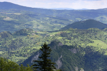 Pieniński Park Narodowy, panorama ze szczytu Trzy Korony