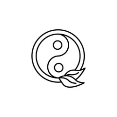 Yin Yang, leaf icon. Simple line, outline vector elements of body care for ui and ux, website or mobile application