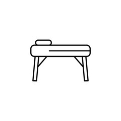 Massage table, massage icon. Simple line, outline vector elements of body care for ui and ux, website or mobile application