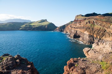 Views of rock layers at Ponta de São Lourenço