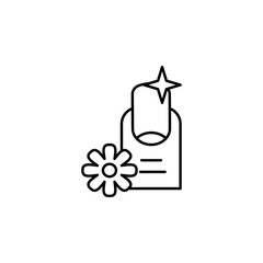 Nail, flower icon. Simple line, outline vector elements of body care for ui and ux, website or mobile application