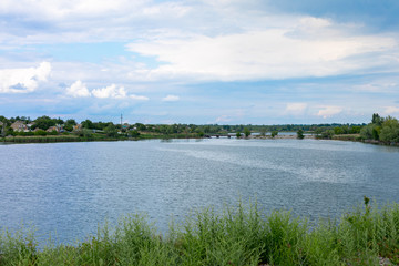 panoramic river view on a cloudy day