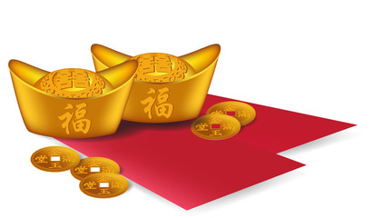 Gold and envelope chinese new year