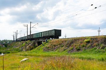 loaded old soviet freight train