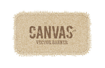 Vector fabric canvas badge, sticker, appliqué