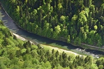 Przełom Dunajca widziany z Sokolicy, Pieniński Park Narodowy