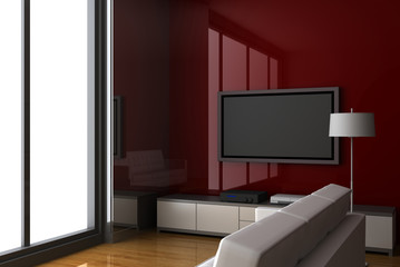Living home interiors, original 3d rendering and models