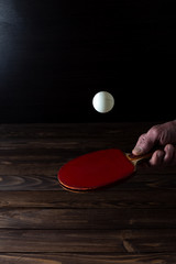 freeze motion. moment of playing ping pong.
