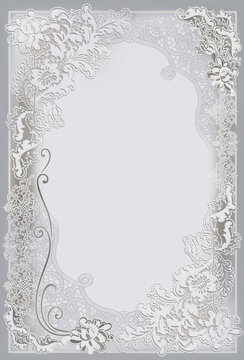 Wedding invitation, frame lace-like