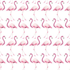 Obraz premium Beautiful Flamingo Pattern Background Pink and White