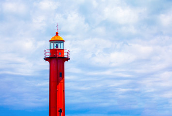  sea lighthouse colored in red 