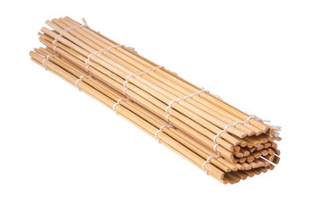 Bamboo mat wooden isolated on the white background