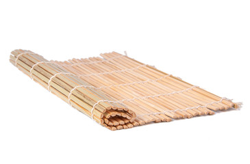 Bamboo mat wooden isolated on the white background