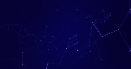 Abstract blue background motion transformation movement grow dots lines connect pattern of future innovation technology digital business concept with network for decentralize communication